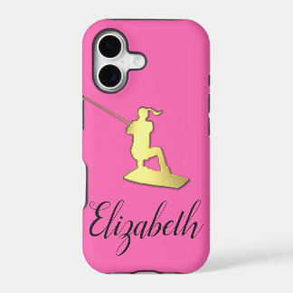 Ladies Custom Golden Wakeboarder Phone Case