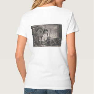 Ladies Cut Old Man Liver T-shirt with B&W pic
