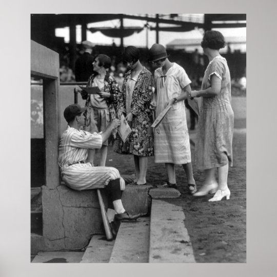 Ladies Day Baseball Fans, 1920s Poster Zazzle