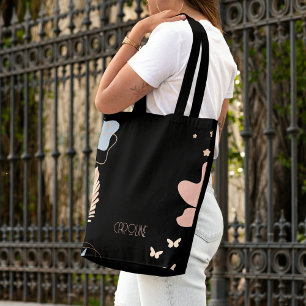 Ladies Elegant Black Boho Cute Tote Bag