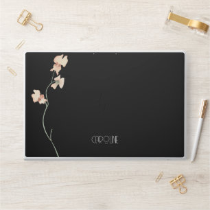 Ladies Elegant Black Floral  Boho Cute  HP Laptop Skin