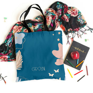 Ladies Elegant Blue Boho Cute Tote Bag