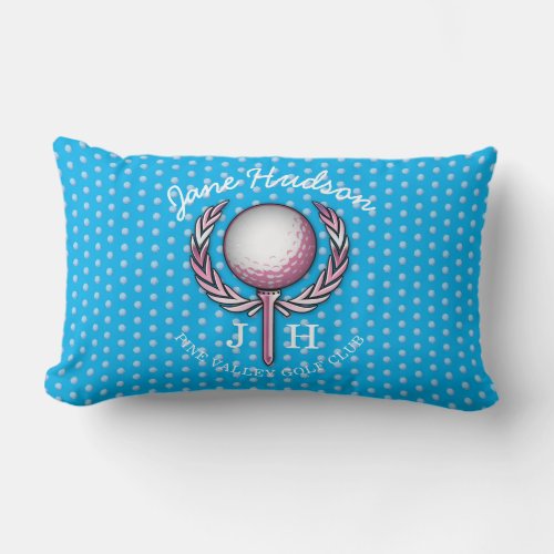 Ladies Elegant Golf Monogram Design Lumbar Pillow