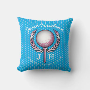 Ladies Elegant Golf Monogram Design Throw Pillow
