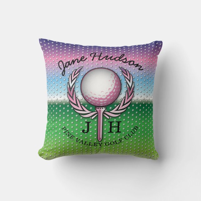 Ladies Elegant Golf Monogram Design Throw Pillow (Front)
