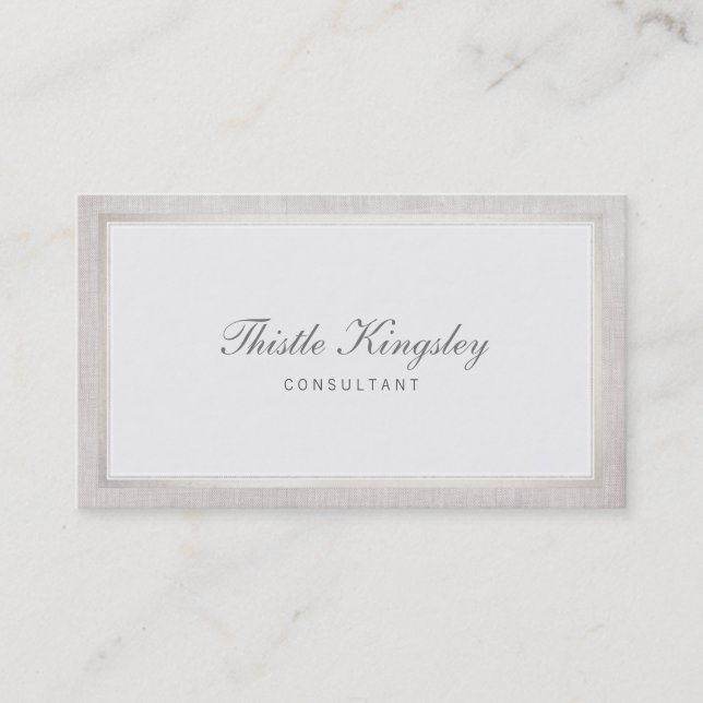 Ladies Elegant Traditional Light Grey Business Card (Front)