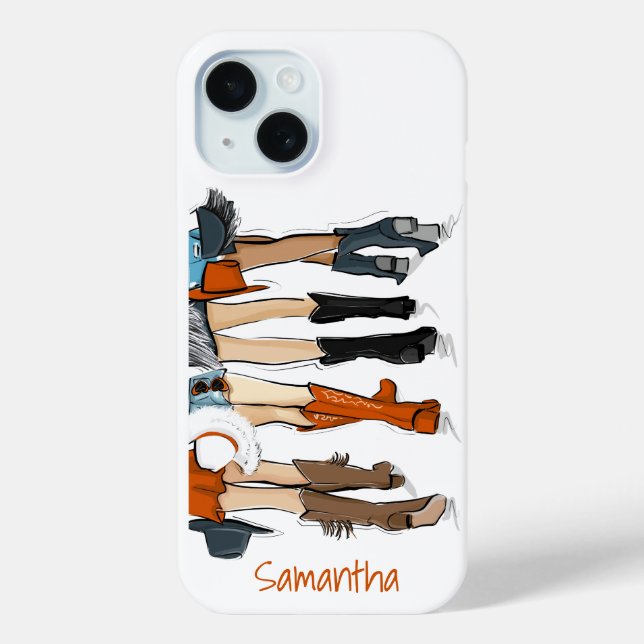 Ladies Fashion Cowboy Boots Burnt Orange Texas Case-Mate iPhone Case (Back)