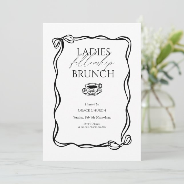 Ladies Fellowship Brunch Church Event Invitation (Standing Front)
