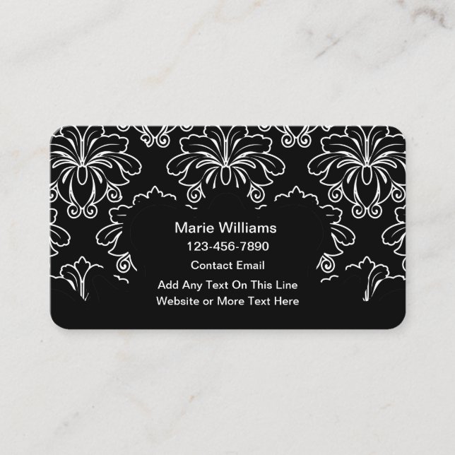 Ladies Feminine Ornate Personal Contact Cards (Front)