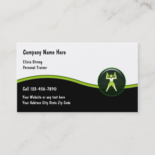Customizable Ladies Fitness Business Cards