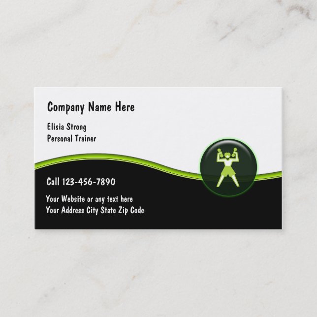 Ladies Fitness Business Cards (Front)