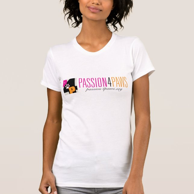 Ladies Fitted Tee With Passion 4 Paws Logo (Front)