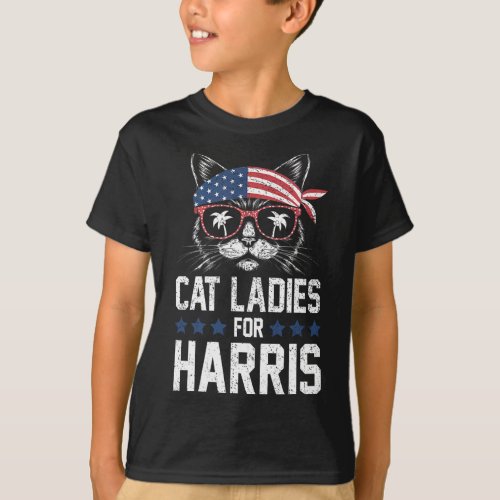 Ladies For Harris Funny Cat Coconut 2024  T_Shirt