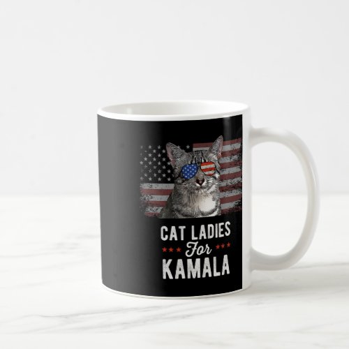 Ladies For Kamala Funny Cat 2024 President Kamala  Coffee Mug