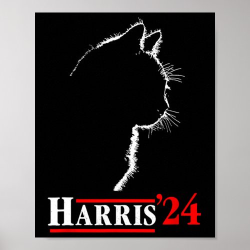 Ladies For Kamala Funny Cat 2024 President Kamala_ Poster