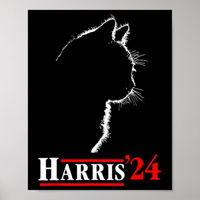 Ladies For Kamala Funny Cat 2024 President Kamala- Poster (Front)