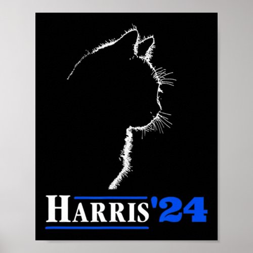 Ladies For Kamala Funny Cat 2024 President Kamala_ Poster