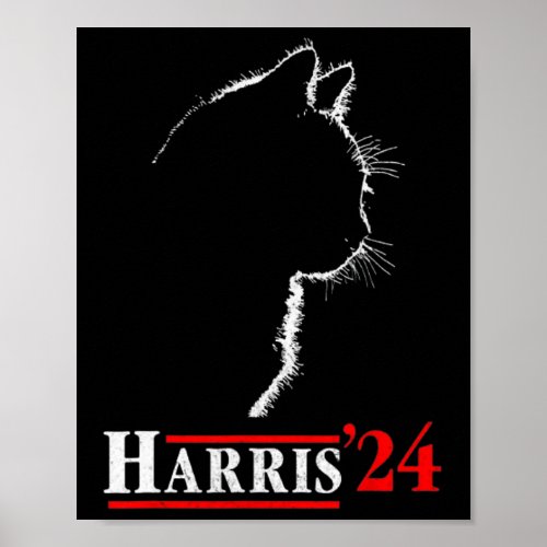 Ladies For Kamala Funny Cat 2024 President Kamala_ Poster