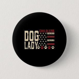 Ladies For Kamala Funny Dog 2024 President Kamala Button