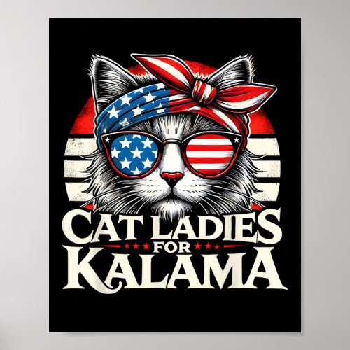 Ladies For Kamala Harris 2024 Childless Cat Lady F Poster