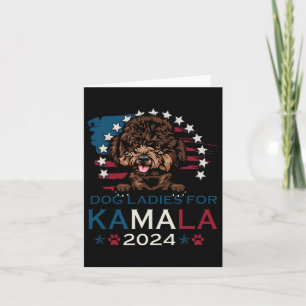 Ladies For Kamala Harris 2024 Poodle Dog America Card