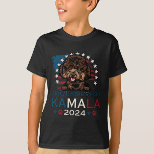 Ladies For Kamala Harris 2024 Poodle Dog America  T-Shirt