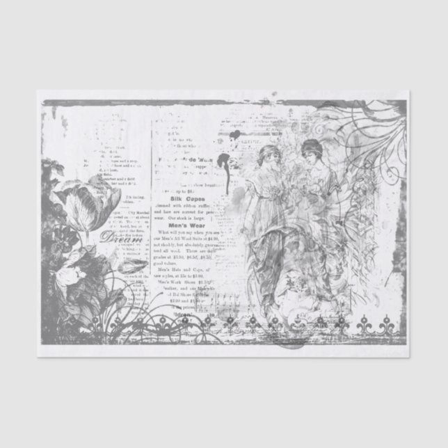 Ladies frame decoupage tissue paper (Front)