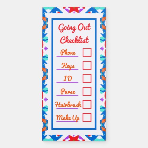 Ladies Girls Cute Blue Adult ADHD Checklist Magnetic Notepad