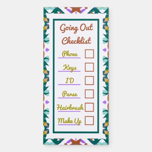 Ladies Girls Green Adult ADHD Checklist Planner Magnetic Notepad