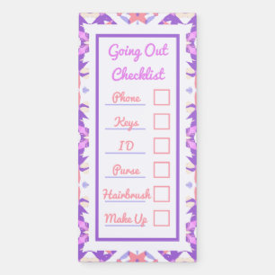Ladies Girls Purple Pastels Adult ADHD Checklist Magnetic Notepad