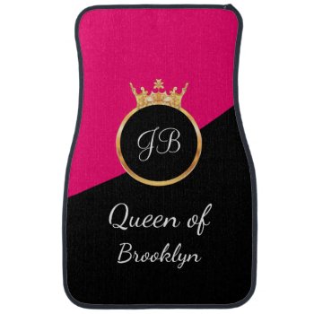 Ladies Girly Queen Monogram Car Floor Mats by idesigncafe at Zazzle
