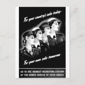 Ladies Go To The Nearest Recruiting Station Postcard by stanrail at Zazzle