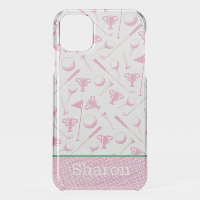 Ladies Golf Balls Pink Green Preppy  Uncommon iPhone Case (Back)
