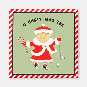 Ladies Golf Christmas Magnet