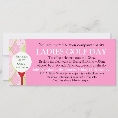 Ladies Golf day corporate group event invitation