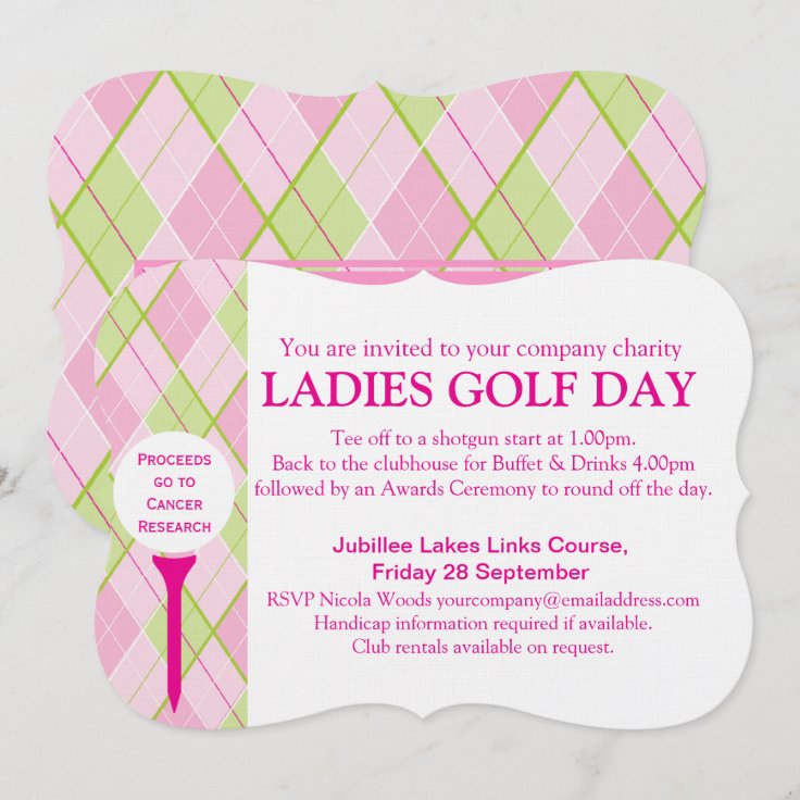 Ladies Golf day corporate group event invitation Zazzle