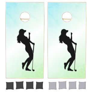 Ladies Golf Green Cornhole Set
