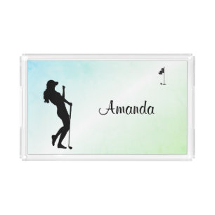 Ladies Golf Green Personal Acrylic Tray