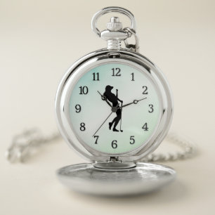 Ladies Golf Green Pocket Watch