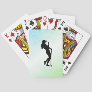 Ladies Golf Green Poker Cards