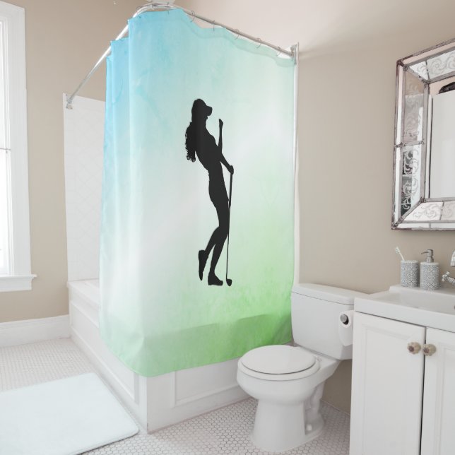 Ladies Golf Green Shower Curtain (In Situ)