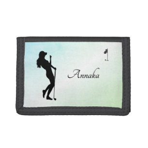 Ladies Golf Green Tri-fold Wallet