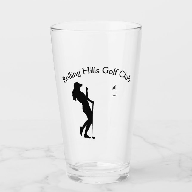 Ladies Golf Hole in One Personal Glass (Front)