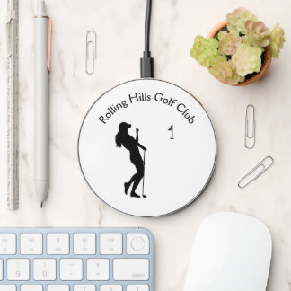 Ladies Golf Hole in One Personal Text Wireless Charger
