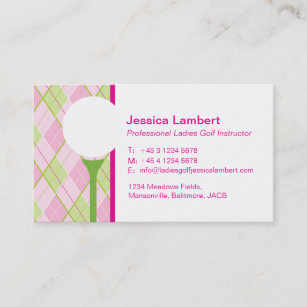 Ladies golf instructor business cards