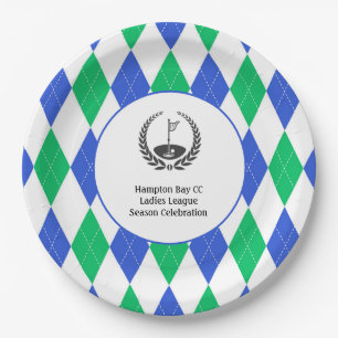Ladies Golf League Argyle Pattern Party Plate