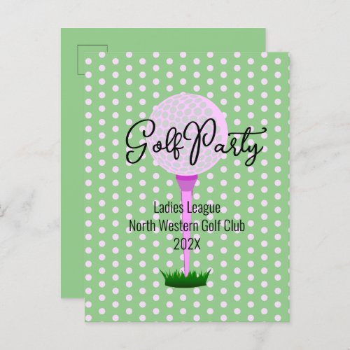 Ladies Golf League Golf Party Invitation Postcard