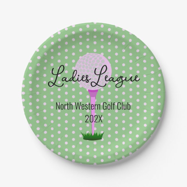 Ladies Golf League Golf Party Paper Plates (Front)