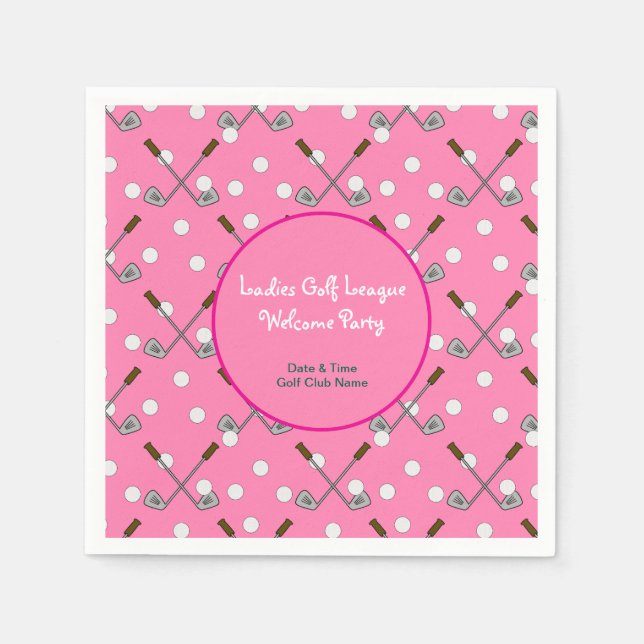 Ladies Golf League Party Paper Napkins (Front)