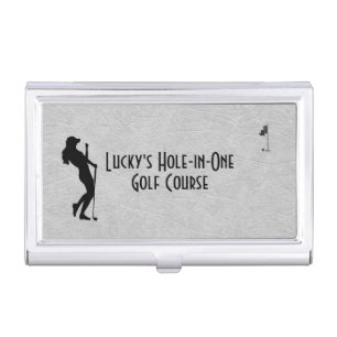Ladies Golf Leather Look Business Card Case